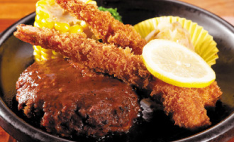 ハンバーグ＆エビフライ